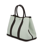 Hermes Tote Garden Party PM Vert Peppermint Brown Silver Toile Officier Negonda — view 2