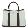 Hermes Tote Garden Party PM Vert Peppermint Brown Silver Toile Officier Negonda
