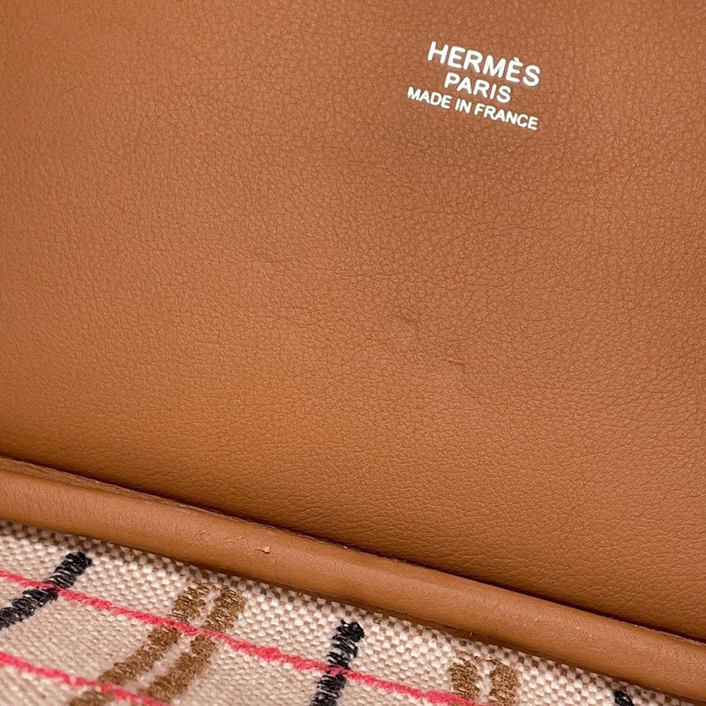 Hermes Handbag Picotin Lock PM Couverture Gold Ecru Faux Rose Pop Silver Toile — view 8