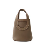 Hermes Tote in the Loop 18 Etoupe Silver Taurillon Clemence Swift