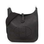 Hermes Shoulder Bag Evelyne 3 PM Black Silver Taurillon Clemence