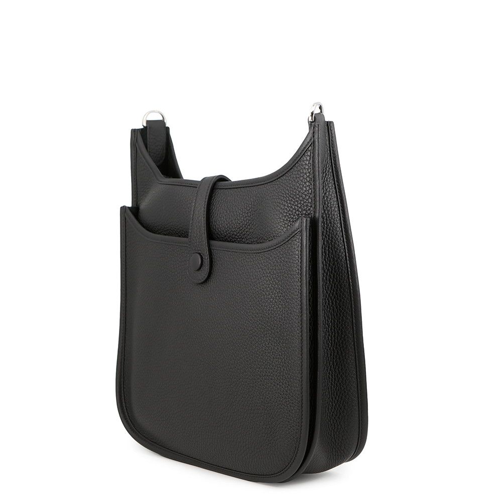 Hermes Shoulder Bag Evelyne 3 PM Black Silver Taurillon Clemence — view 2
