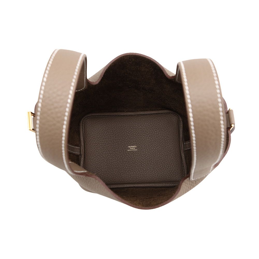 Hermes Handbag Picotin Lock PM Etoupe Gold Taurillon Clemence — view 5