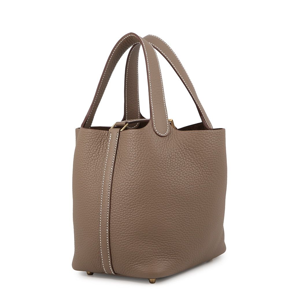 Hermes Handbag Picotin Lock PM Etoupe Gold Taurillon Clemence — view 2