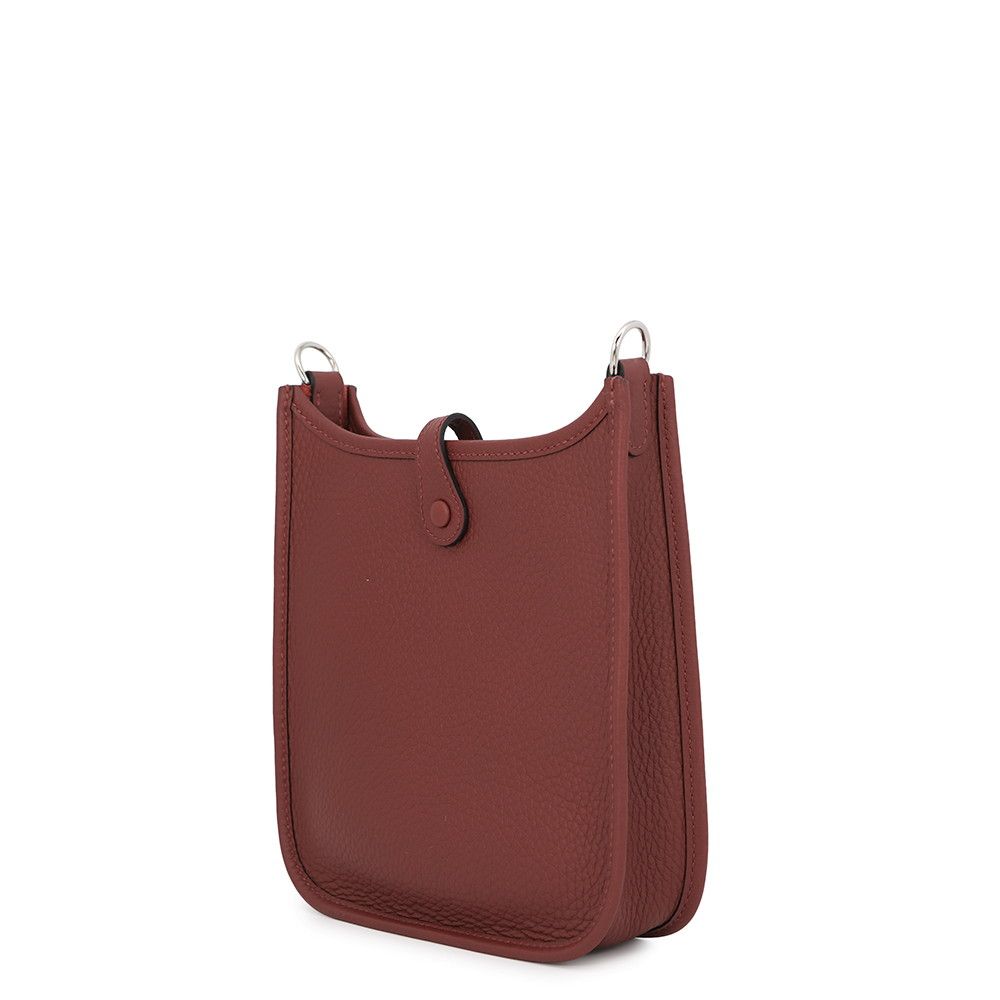 Hermes Shoulder Bag Evelyne TPM 111 cm Amazon Rouge Ash Silver Taurillon — view 2