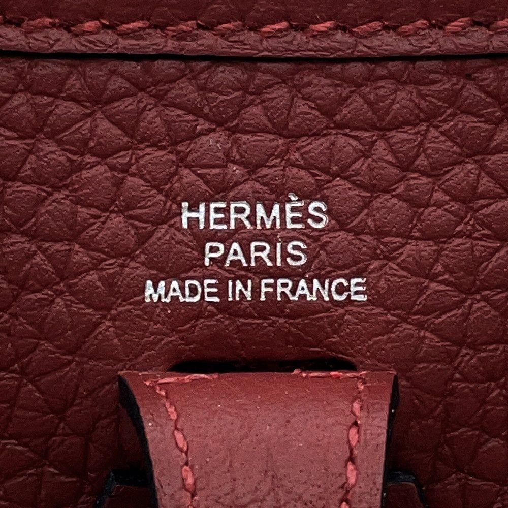 Hermes Shoulder Bag Evelyne TPM 111 cm Amazon Rouge Ash Silver Taurillon — view 9