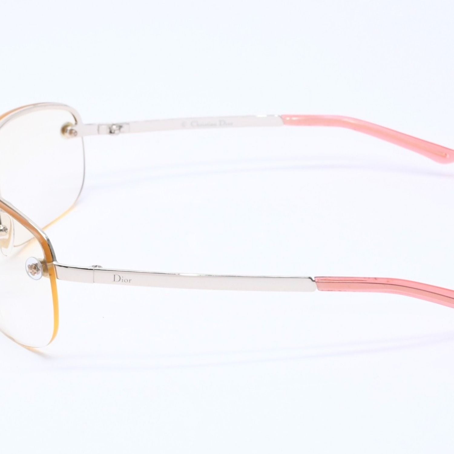 Dior Adiorable 5 Half Rim Sunglasses Silver Yellow Eyewear — view 6