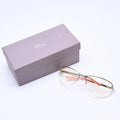 Dior Adiorable 5 Half Rim Sunglasses Silver Yellow Eyewear