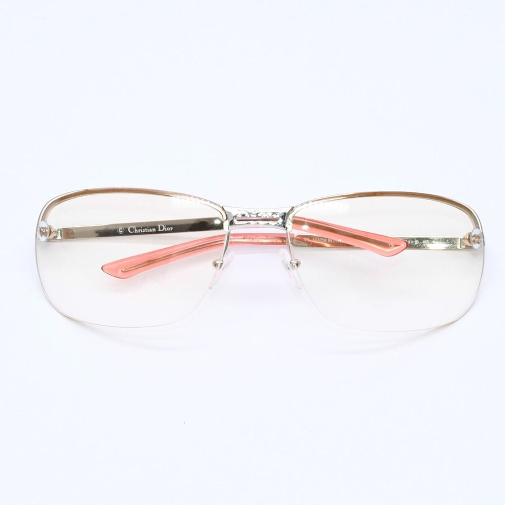 Dior Adiorable 5 Half Rim Sunglasses Silver Yellow Eyewear — view 2