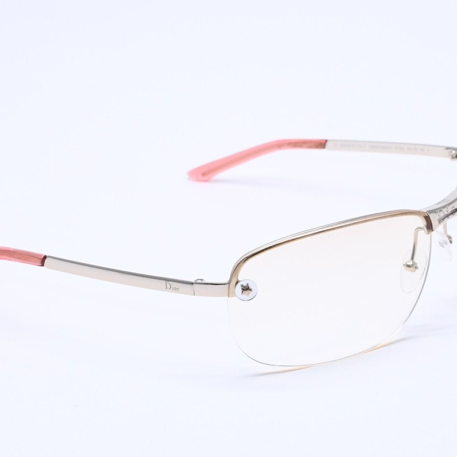 Dior Adiorable 5 Half Rim Sunglasses Silver Yellow Eyewear — view 4