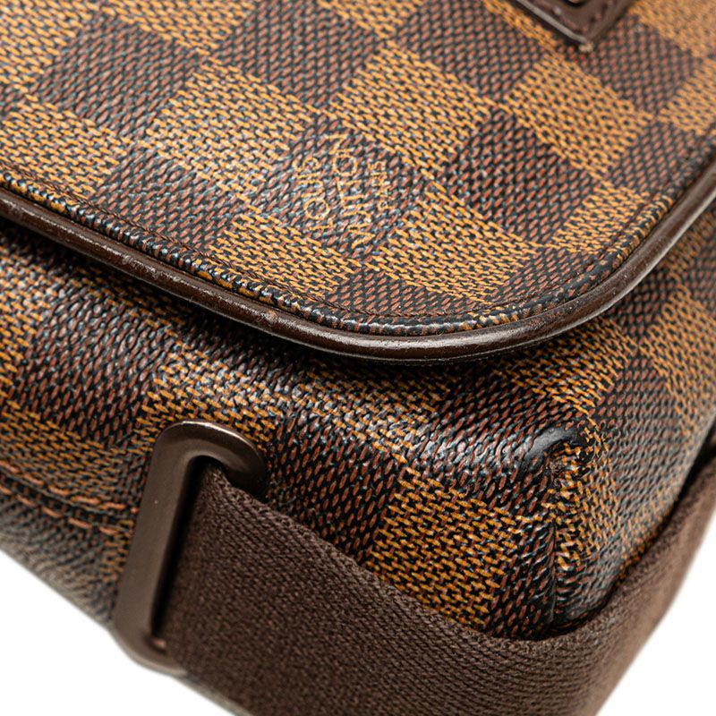 Louis Vuitton Damier Brooklyn PM Crossbody Shoulder Bag Brown Leather — view 4