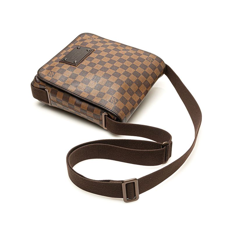 Louis Vuitton Damier Brooklyn PM Crossbody Shoulder Bag Brown Leather — view 6