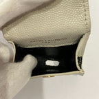 Saint Laurent Paris Leather Air Pods Case Light Gray — view 8