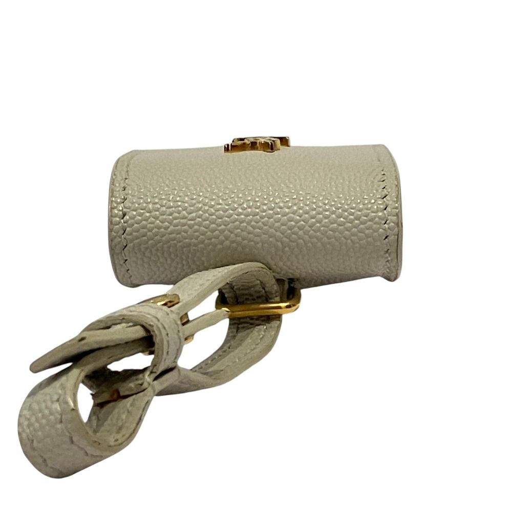 Saint Laurent Paris Leather Air Pods Case Light Gray — view 6