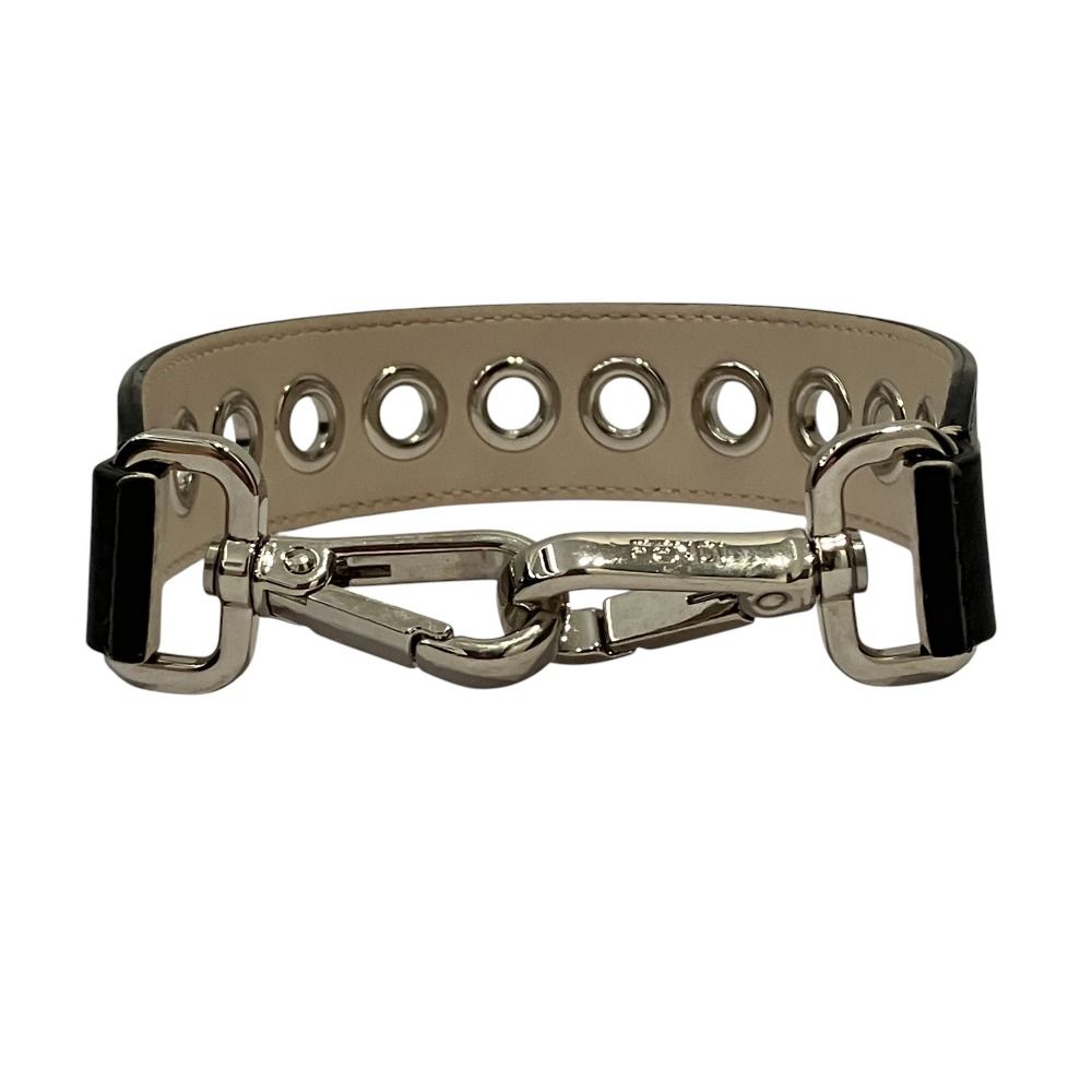 Fendi Strap Mini Leather Perforated Shoulder Reversible Black Gray — view 4