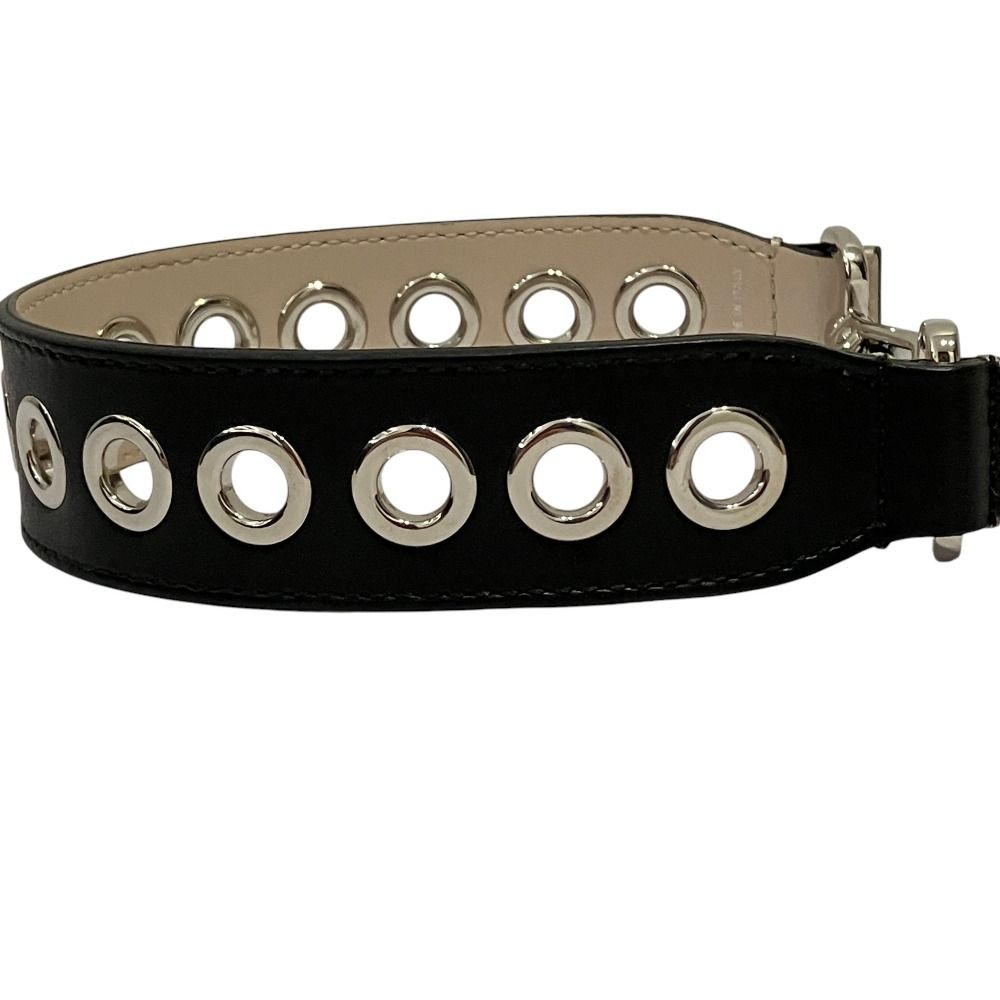 Fendi Strap Mini Leather Perforated Shoulder Reversible Black Gray — view 3