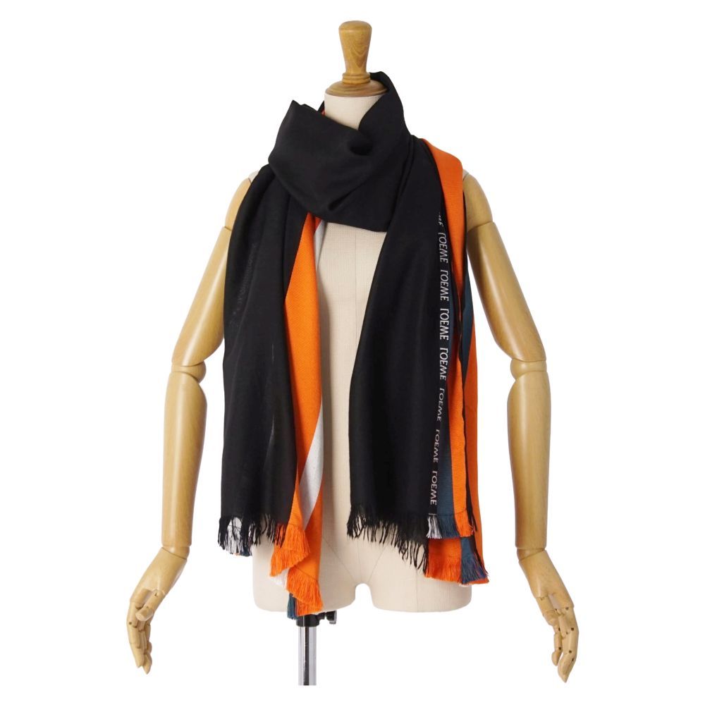 Loewe Scarf Shawl Striped Silk Wool — view 4