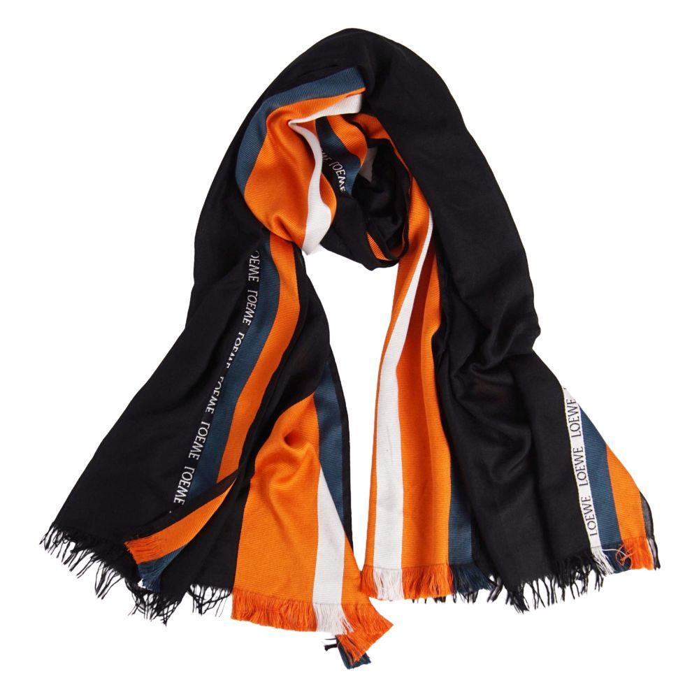 Loewe Scarf Shawl Striped Silk Wool — view 3
