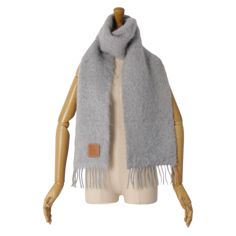 Loewe Scarf Shawl Fringe Leather Patch Anagra — view 4