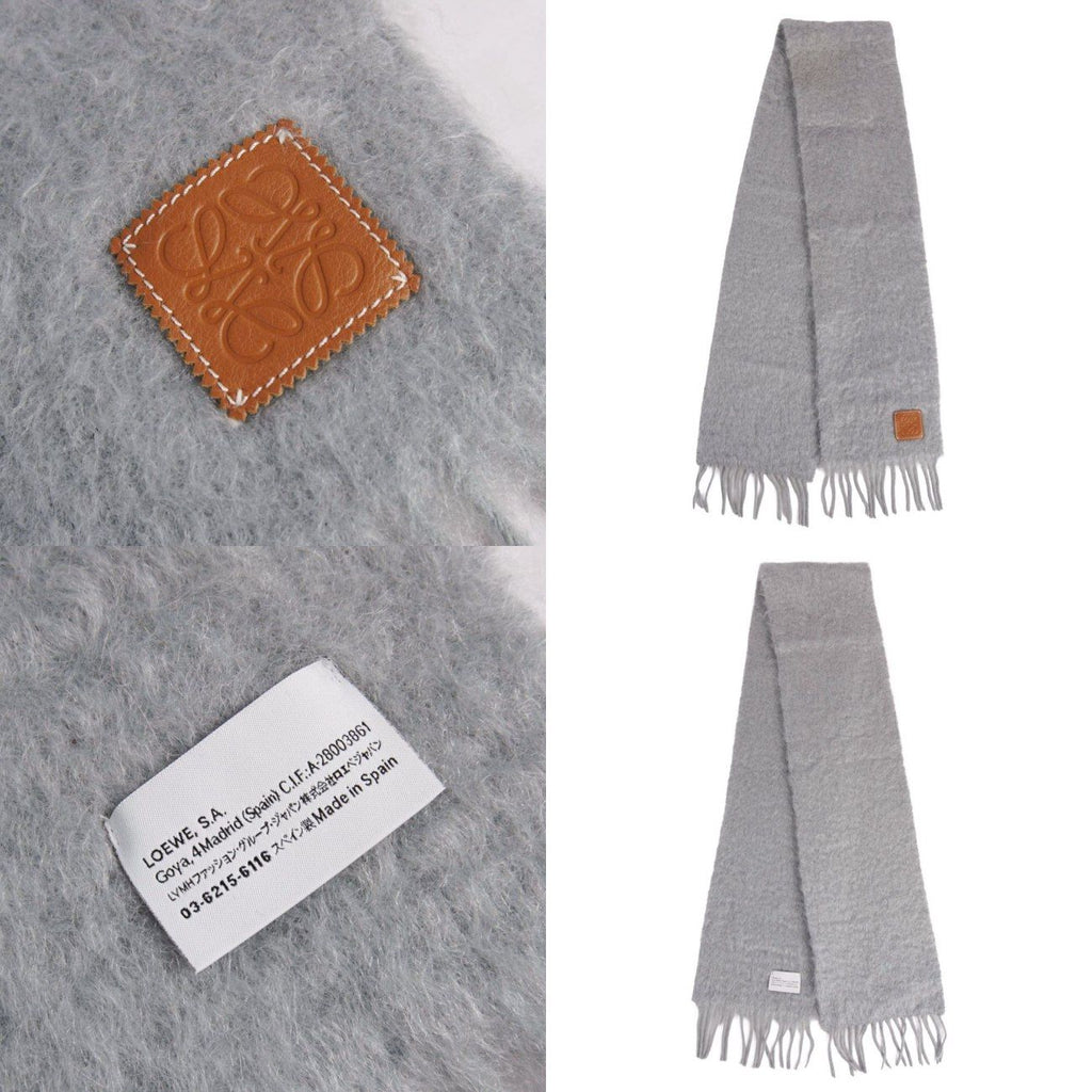 Loewe Scarf Shawl Fringe Leather Patch Anagra — view 6