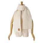 Loewe Scarf Shawl Fringe Leather Patch Anagra — view 4