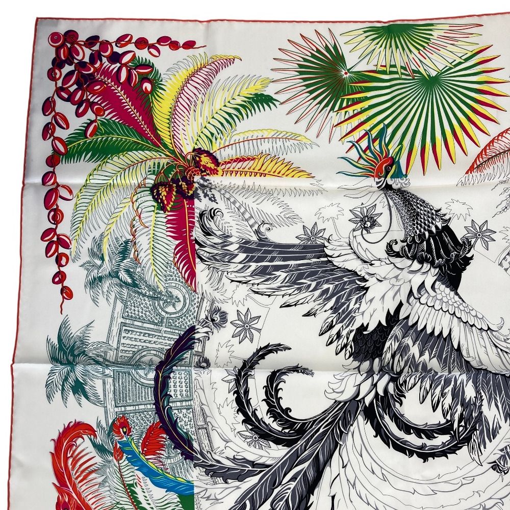 Hermes Carre 90 Mythiques Phoenix Silk Scarf White Multicolor — view 2