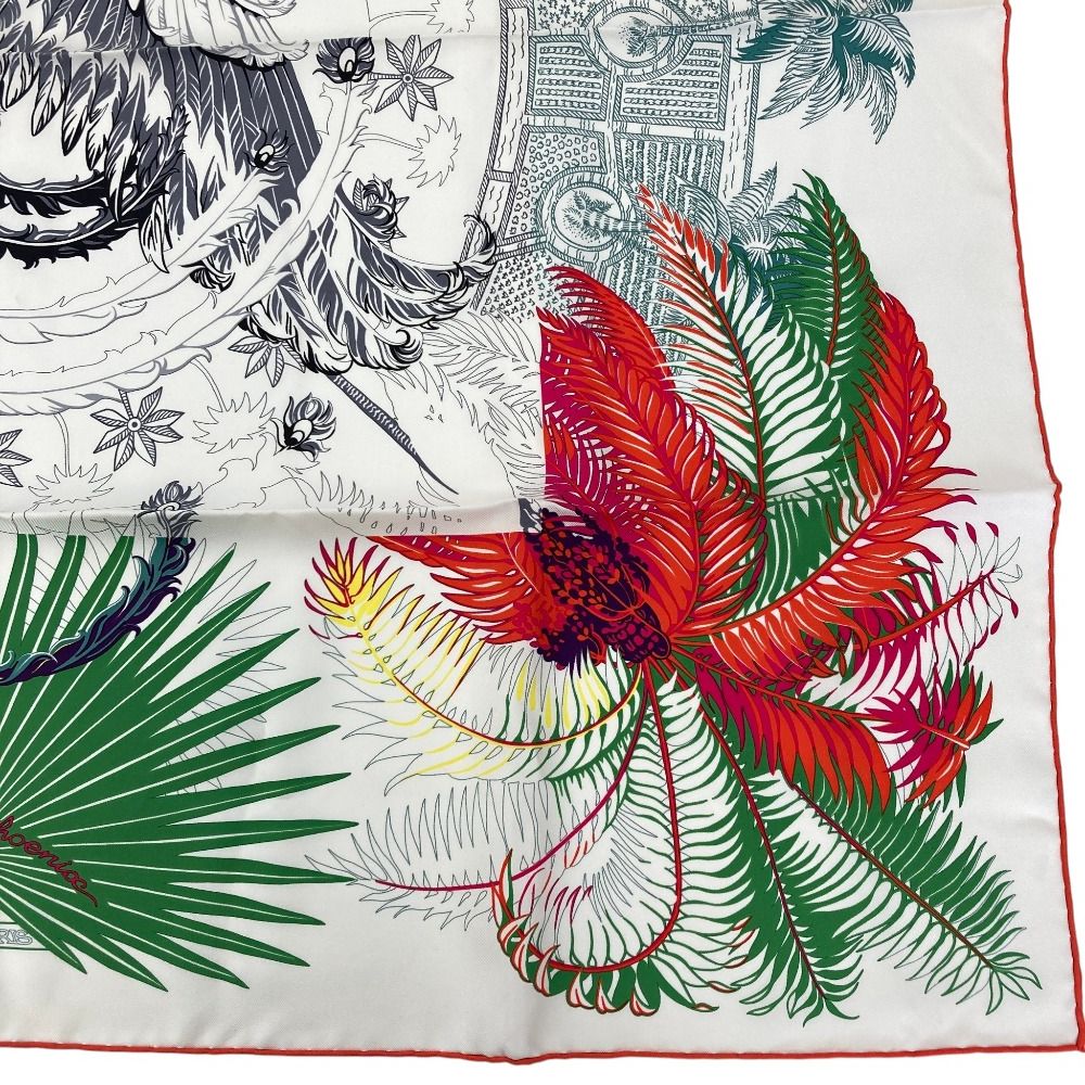 Hermes Carre 90 Mythiques Phoenix Silk Scarf White Multicolor — view 5