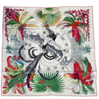 Hermes Carre 90 Mythiques Phoenix Silk Scarf White Multicolor