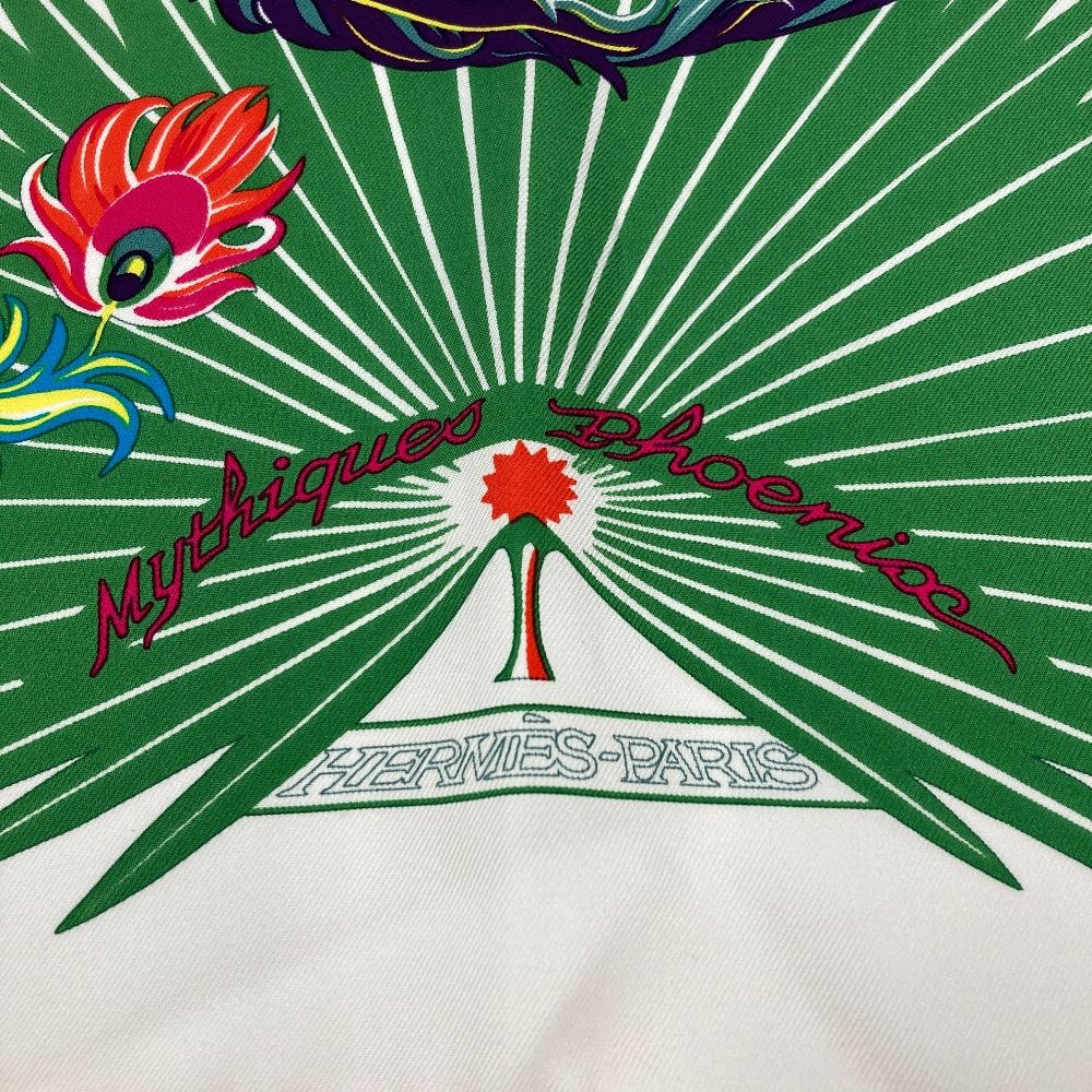 Hermes Carre 90 Mythiques Phoenix Silk Scarf White Multicolor — view 6