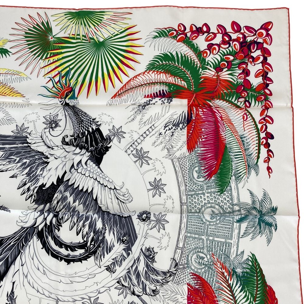 Hermes Carre 90 Mythiques Phoenix Silk Scarf White Multicolor — view 4