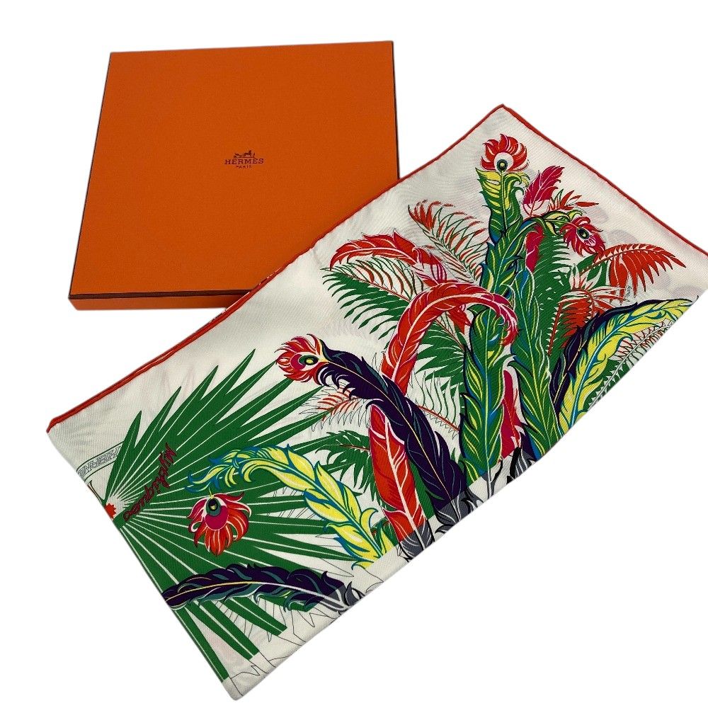 Hermes Carre 90 Mythiques Phoenix Silk Scarf White Multicolor — view 9