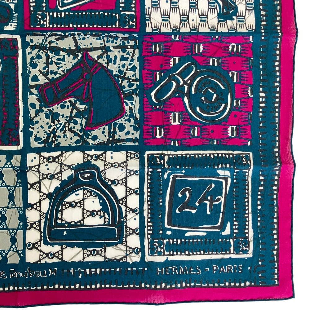 Hermes Carre 65 le Boubou Cotton Scarf Purple — view 3