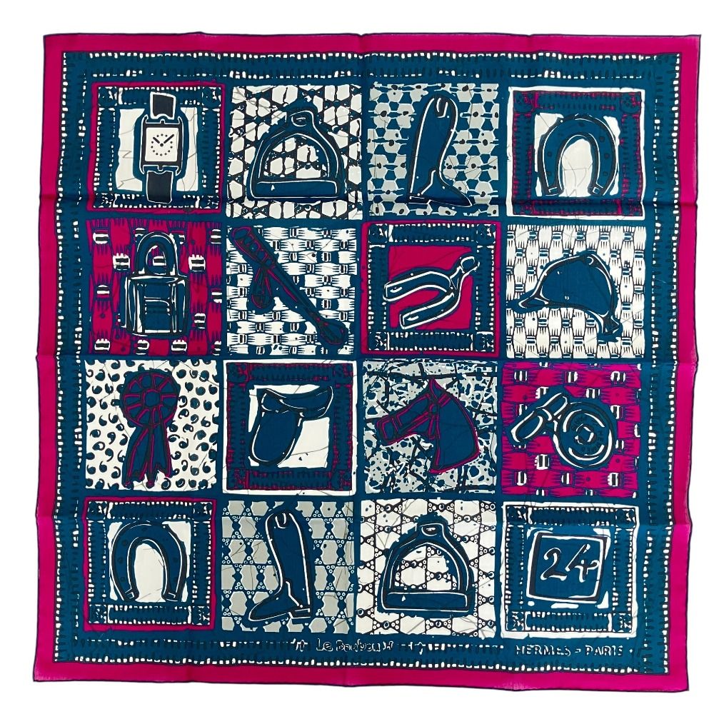 Hermes Carre 65 le Boubou Cotton Scarf Purple