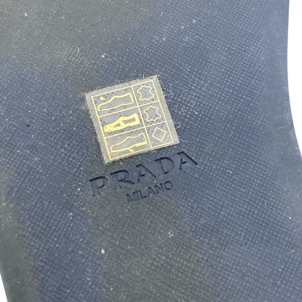 Prada Bicolor Leather Strap Sandals 6.5 Navy Brown — view 9