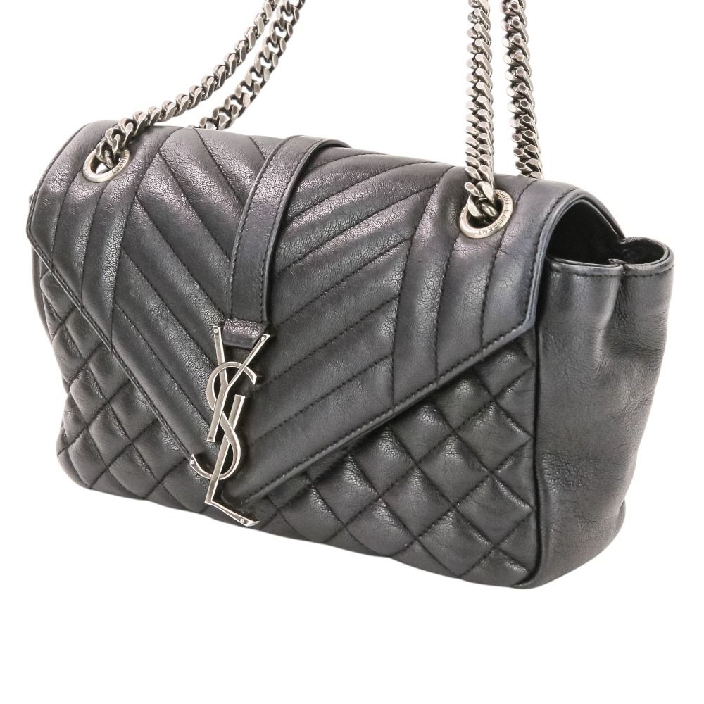 Saint Laurent Paris Classic Small Satchel Leather Shoulder Bag Black — view 8