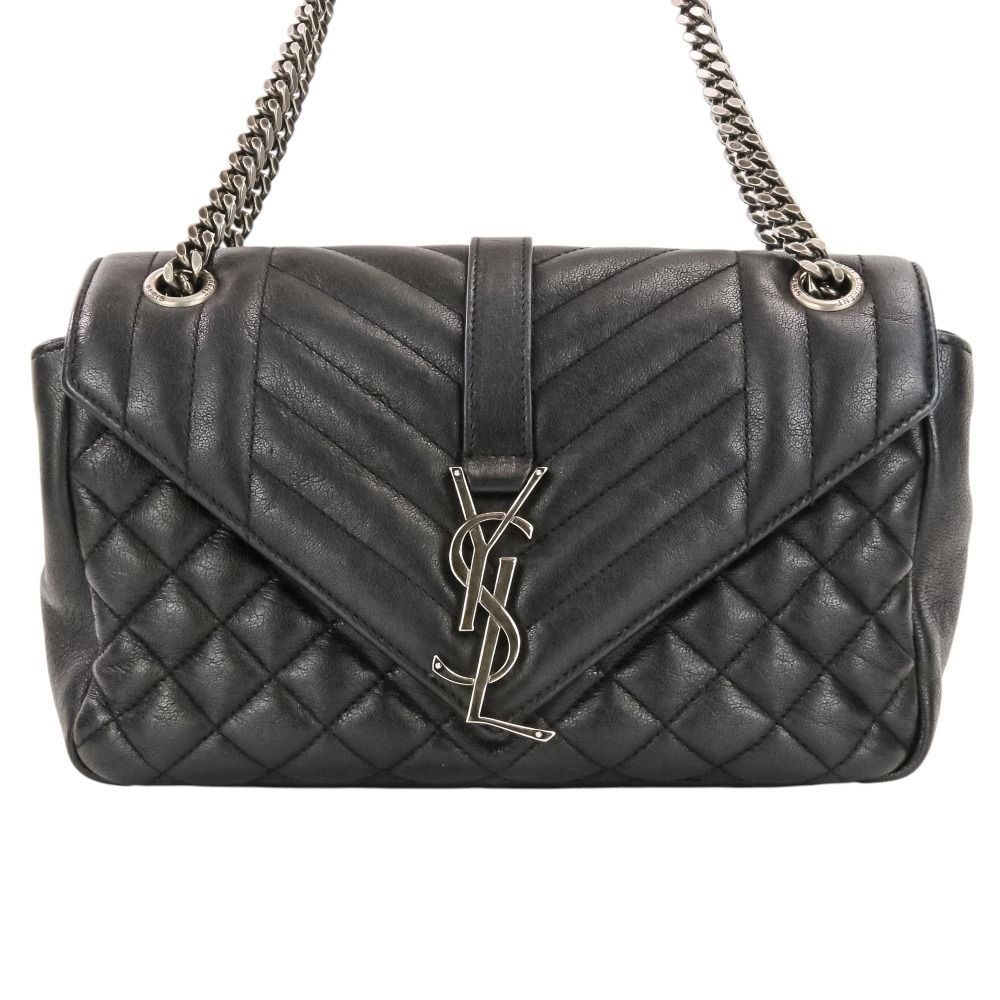 Saint Laurent Paris Classic Small Satchel Leather Shoulder Bag Black — view 3