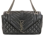 Saint Laurent Paris Classic Small Satchel Leather Shoulder Bag Black — view 3