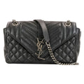 Saint Laurent Paris Classic Small Satchel Leather Shoulder Bag Black