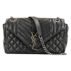 Saint Laurent Paris Classic Small Satchel Leather Shoulder Bag Black