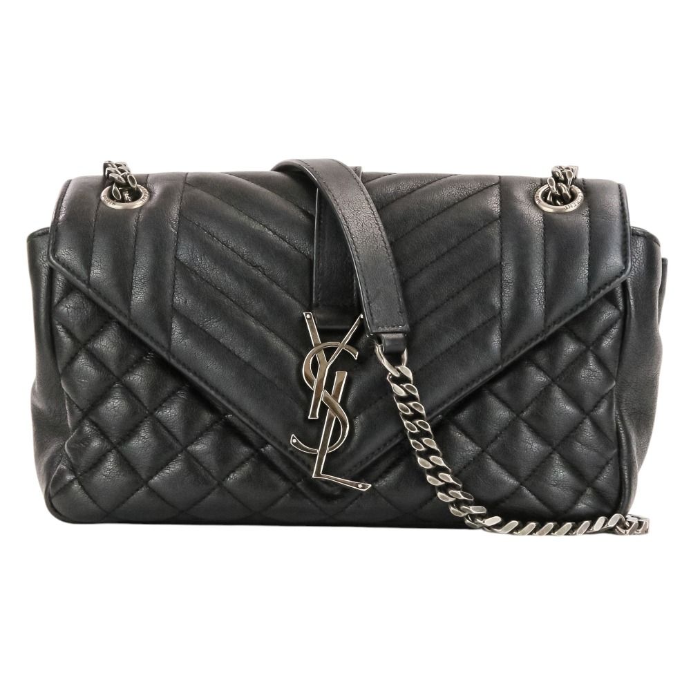Saint Laurent Paris Classic Small Satchel Leather Shoulder Bag Black