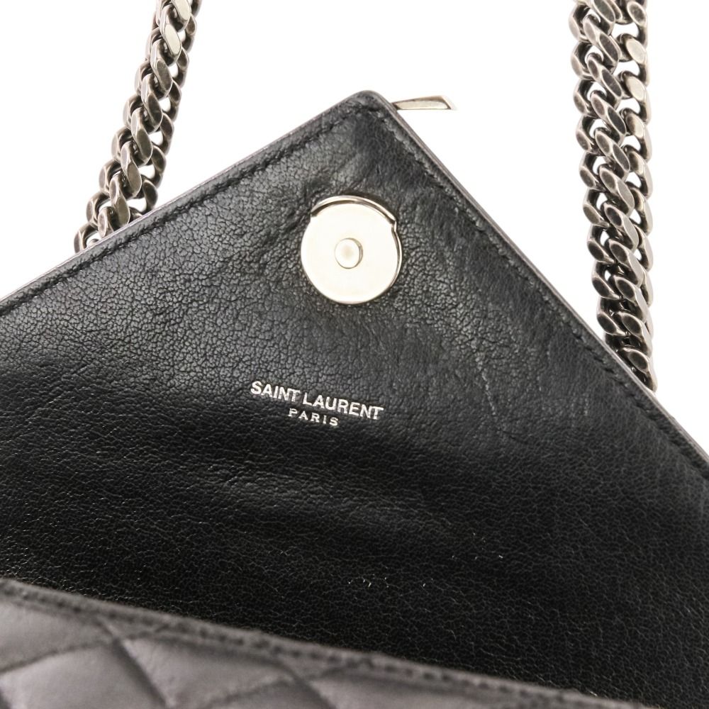 Saint Laurent Paris Classic Small Satchel Leather Shoulder Bag Black — view 9