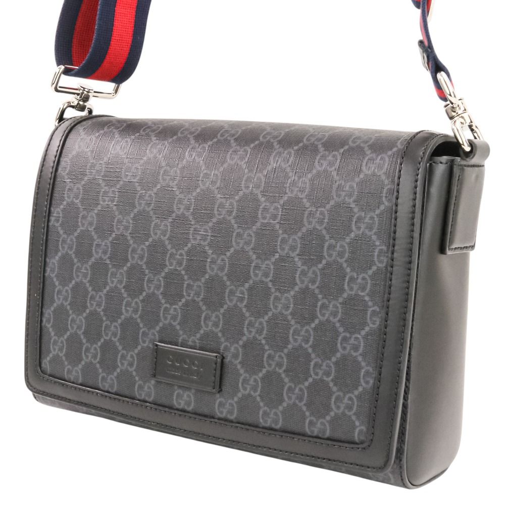 Gucci GG Supreme Shoulder Bag Cross Black — view 8