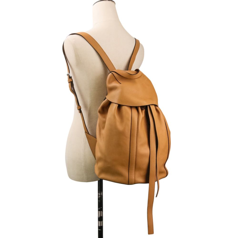 Loewe Drawstring Leather Backpack Camel — view 2