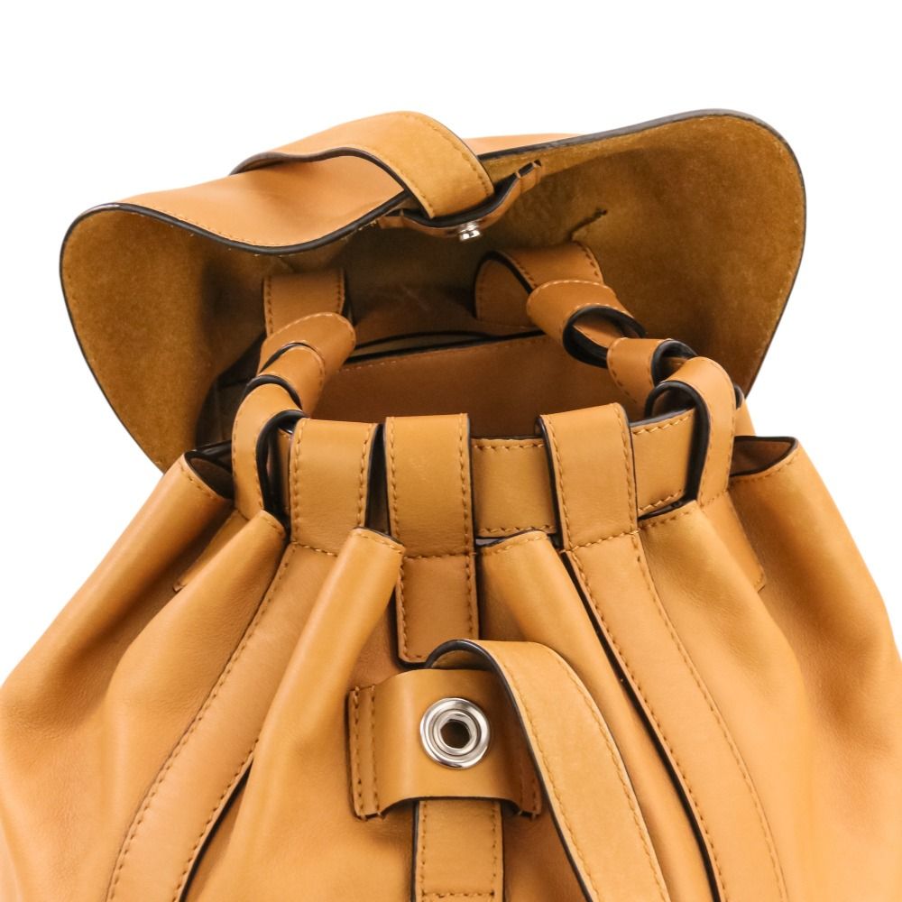 Loewe Drawstring Leather Backpack Camel — view 9