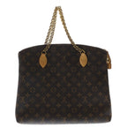 Louis Vuitton Monogram Lockit Chain Leather Tote Brown — view 2