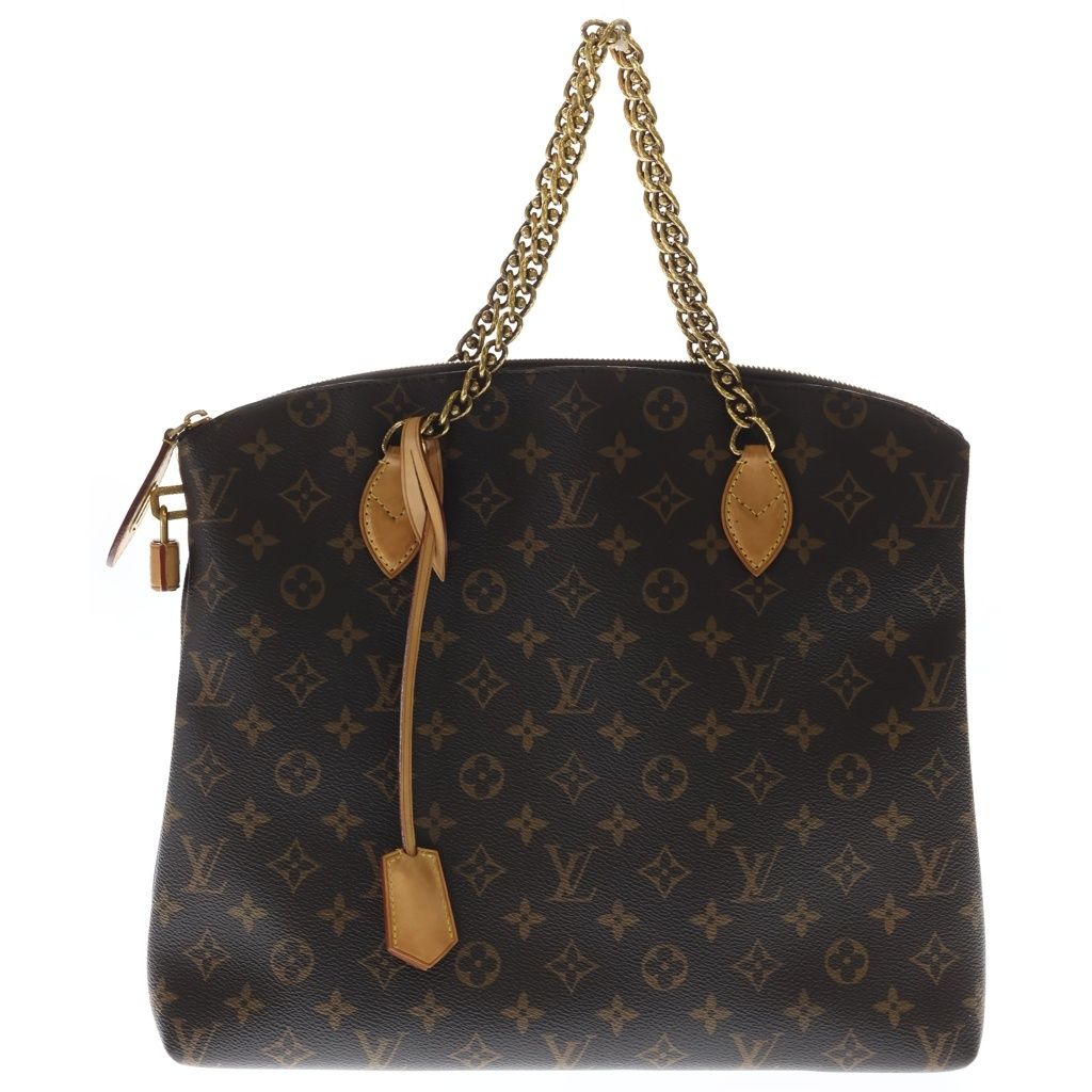 Louis Vuitton Monogram Lockit Chain Leather Tote Brown