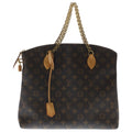 Louis Vuitton Monogram Lockit Chain Leather Tote Brown