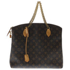 Louis Vuitton Monogram Lockit Chain Leather Tote Brown