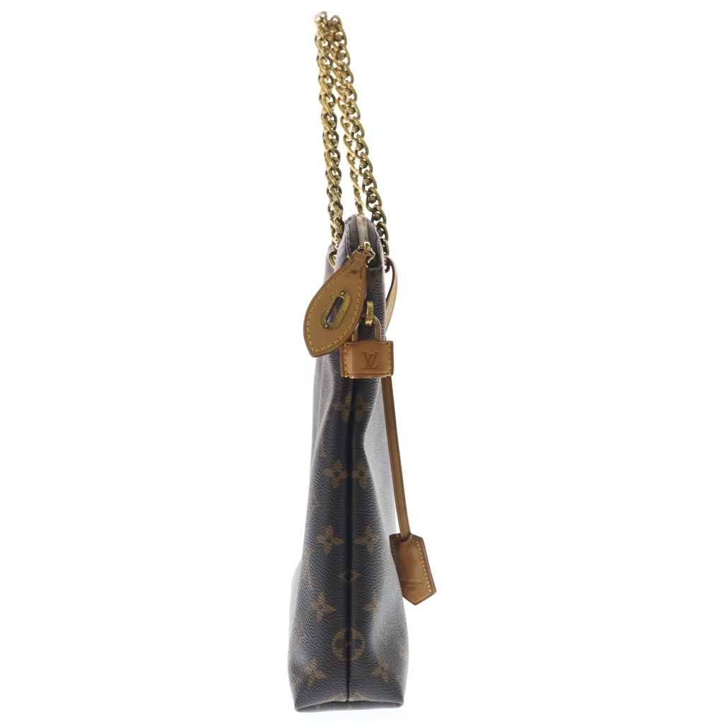 Louis Vuitton Monogram Lockit Chain Leather Tote Brown — view 3