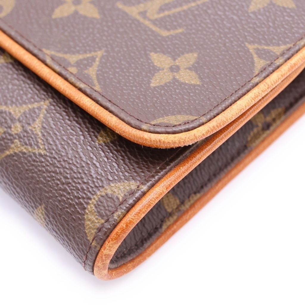 Louis Vuitton Monogram Pochette Twin Mini Shoulder Bag Brown Leather — view 4